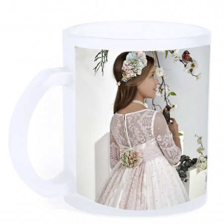 Tazza glassata sublimata con fotografia e dedicatoria personalizzata