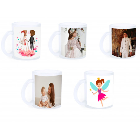 Tazza satinata sublimata con foto personalizzata e dedica