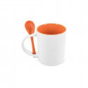 Tazza con cucchiaio e adesivo personalizzabile per dettagli di battesimo