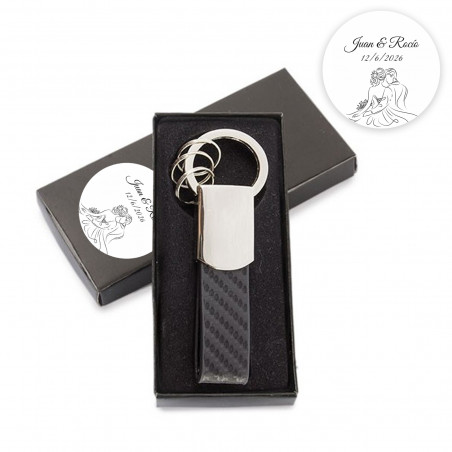 Portachiavi elegante in scatola di presentazione personalizzata per regalo di nozze