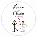 Orecchini a forma di fragola in busta rossa personalizzata con adesivo di matrimonio divertente