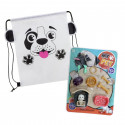 Set di cane giocattolo con accessori, casetta e zaino.