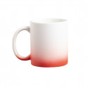 Tazza di sublimazione finitura opaca rossa con adesivo sposi design lineare per dettagli matrimoni