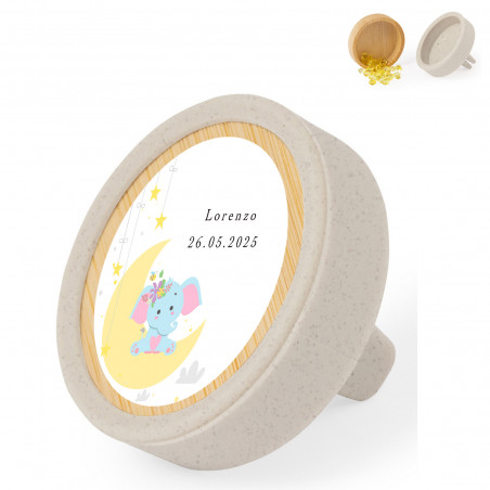 Deodorante per auto con aroma di limone personalizzato con adesivo di battesimo