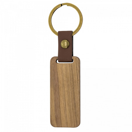 Portachiavi in legno con adesivo ovale di comunione unisex con borsa in tessuto per dettaglio