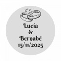 Lanterna LED in alluminio con adesivo personalizzabile per dettagli di matrimonio