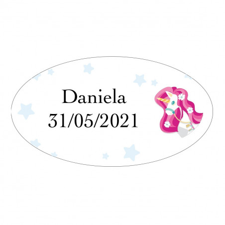 Quaderno e astuccio di pastelli colorati con design unicorno personalizzato in sacchetto di organza per regali per bambini