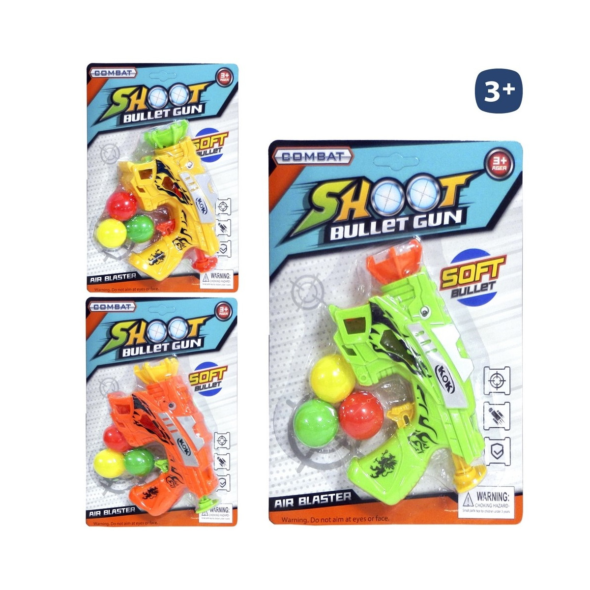 Pistola lancia-palline colori vibranti per giocare