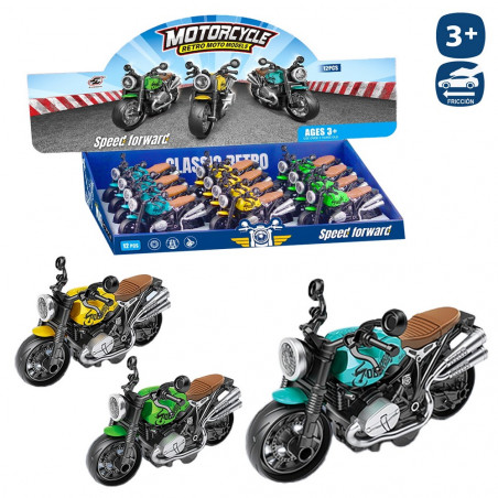 Motociclette in stile retro giocattolo movimento a frizione da regalare