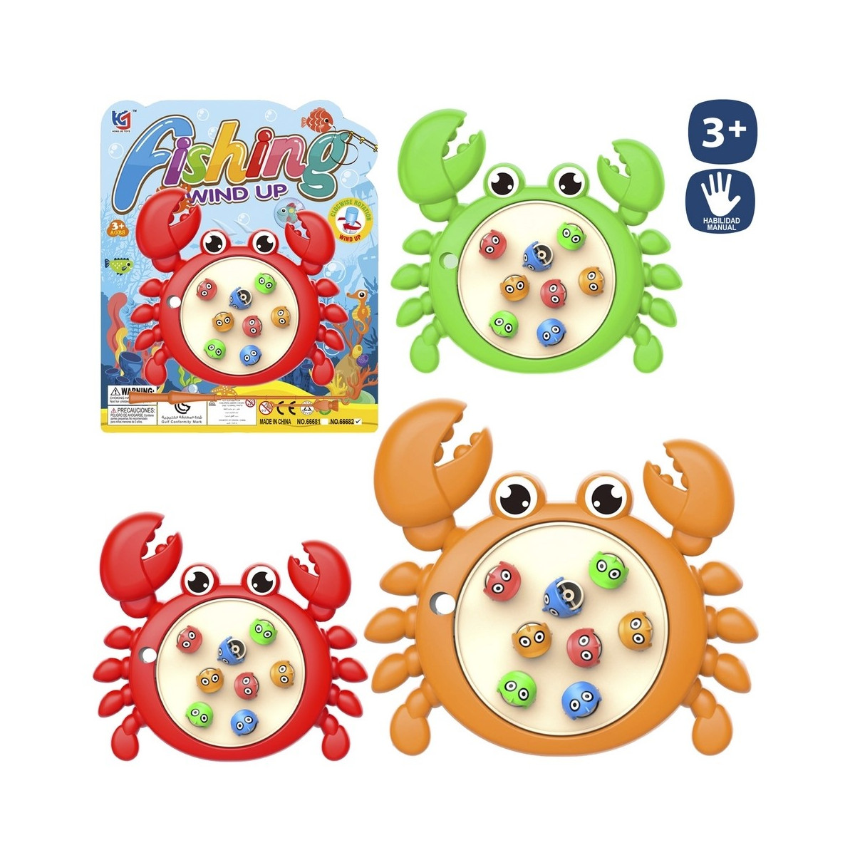 Gioco di pesca con canna design granchio per dettagli infantili
