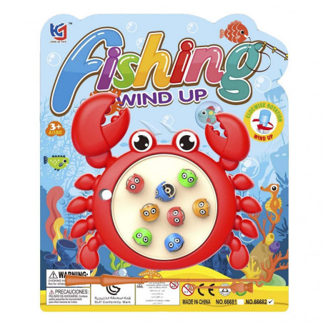 Gioco di pesca con canna design granchio per dettagli infantili