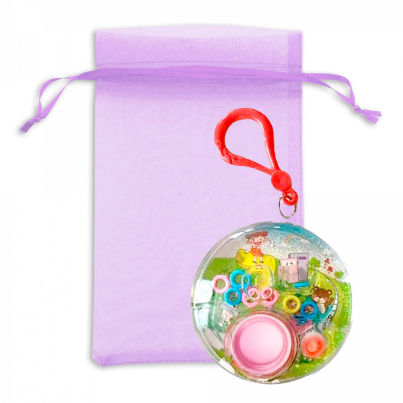 Gioco di abilità in acqua con moschettone in un sacchetto di organza viola