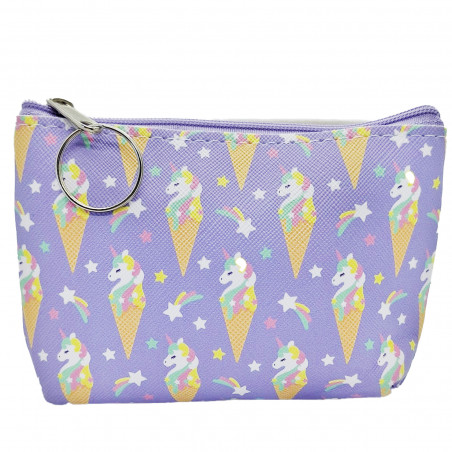 Porta-unicorno e porta-gelato con portachiavi in tonalità lilla
