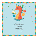 Ventilatore manuale con design di dinosauro in borsa personalizzata per compleanni