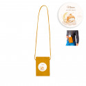 Portatodo color senape con manico lungo personalizzato con adesivo di bambino