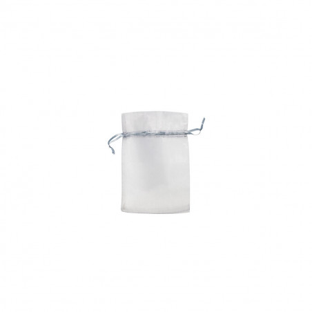 Apribottiglie magnetico con adesivo prima comunione bambina in delicata borsa di organza argento da regalare