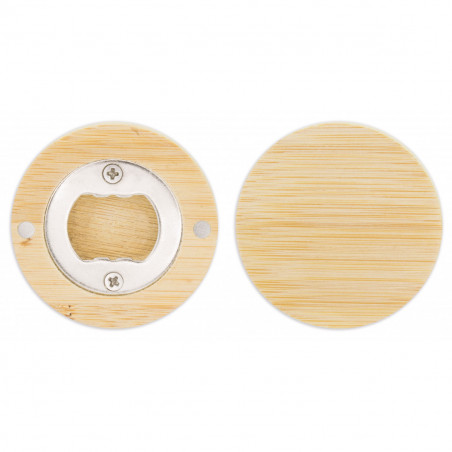 Apribottiglie magnetico con adesivo prima comunione bambina in delicata borsa di organza argento da regalare
