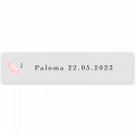 Ventaglio di legno con pompon rosa personalizzato per gli ospiti