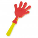 Palmeggiatore rosso e giallo personalizzato con adesivo di supereroi per un tocco infantile