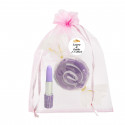 Asciugamano caramella con penna rossetto in sacchetto di organza personalizzato