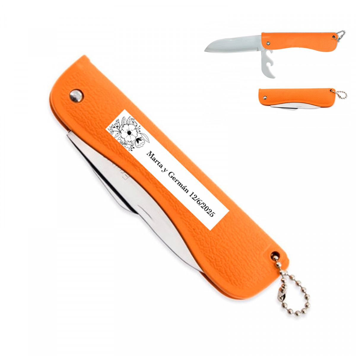 Coltello multiuso con adesivo floreale per dettagli di feste ed eventi