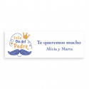 Dominò blu con adesivo di auguri per la festa del papà