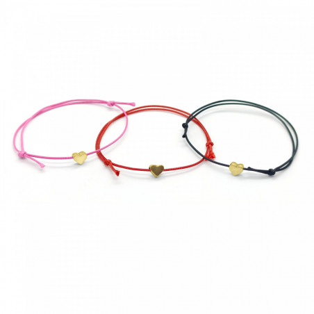 Bracciale in cordoncino sottile con cuore in argento