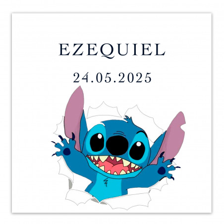 Adesivo quadrato 5x5cm stitch per personalizzare dettagli