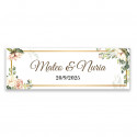 Etichetta adesiva personalizzata per matrimoni Design floreale elegante 6x2cm