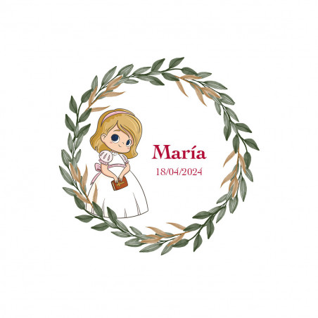 Candela aromatica in scatola decorata con corda e coperchio personalizzato per comunione bambina