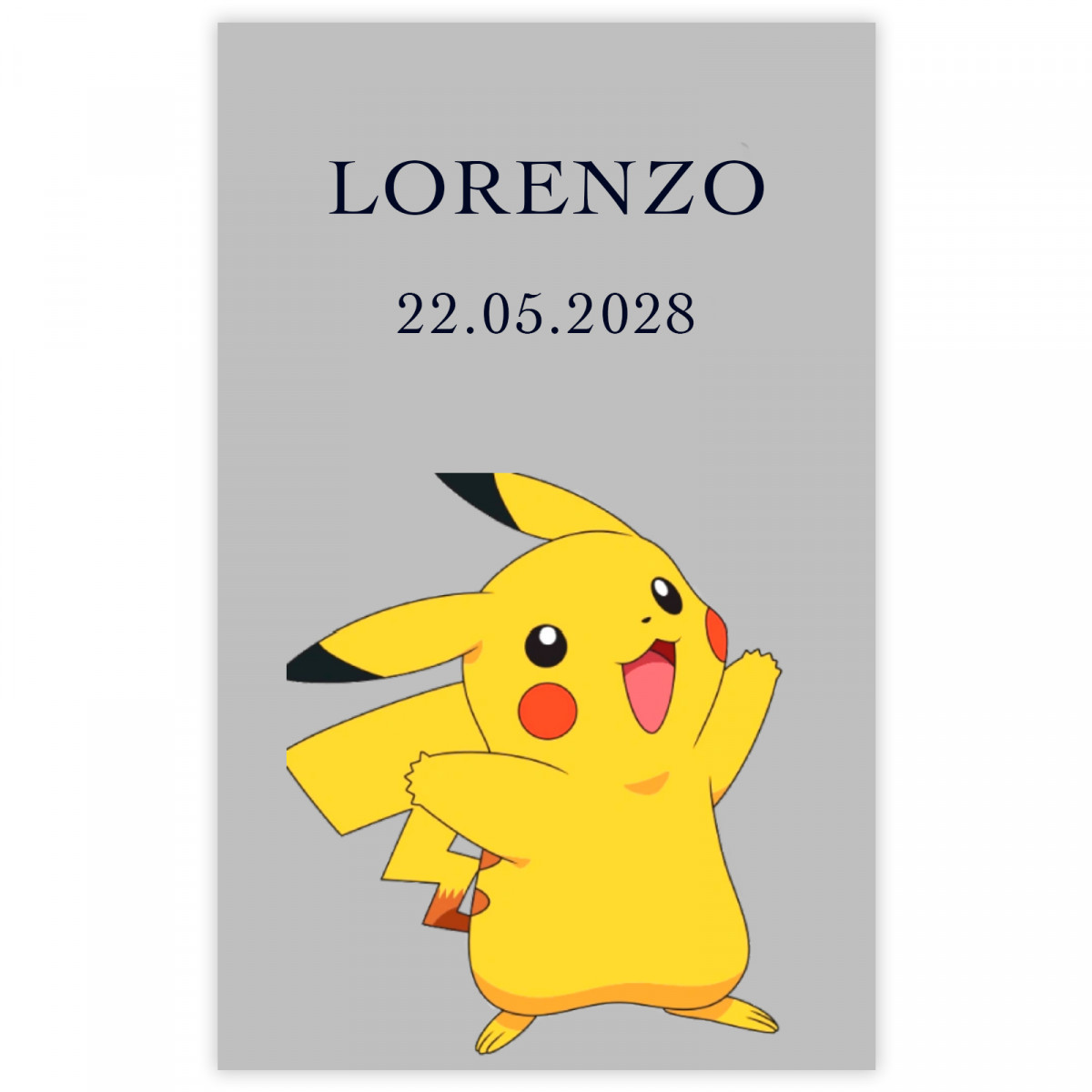 Adesivo trasparente 3x5cm pokemon personalizzabile per eventi