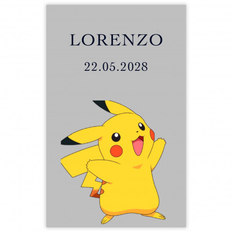 Adesivo trasparente 3x5cm pokemon personalizzabile per eventi