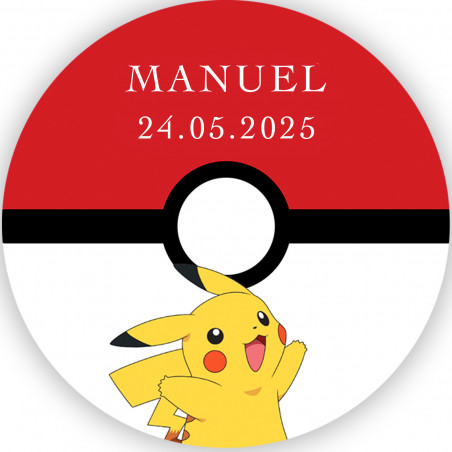 Barattolo con caramelle assortite personalizzato con adesivo di Pikachu