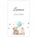 Adesivo 5x7cm design orso per battesimi