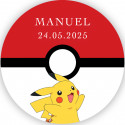 Tazza di metallo personalizzata con adesivo di Pikachu