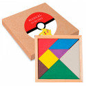 Puzzle in legno in scatola con adesivo design pokemon personalizzabile da regalare