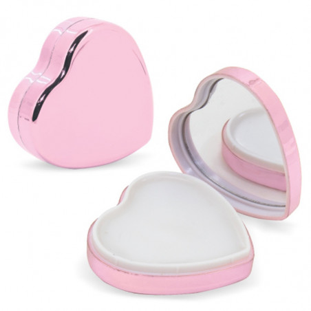 Balsamo labiale a forma di cuore in borsa rosa personalizzata con battesimo di bambina