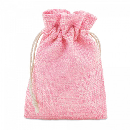 Balsamo labiale a forma di cuore in borsa rosa personalizzata con battesimo di bambina