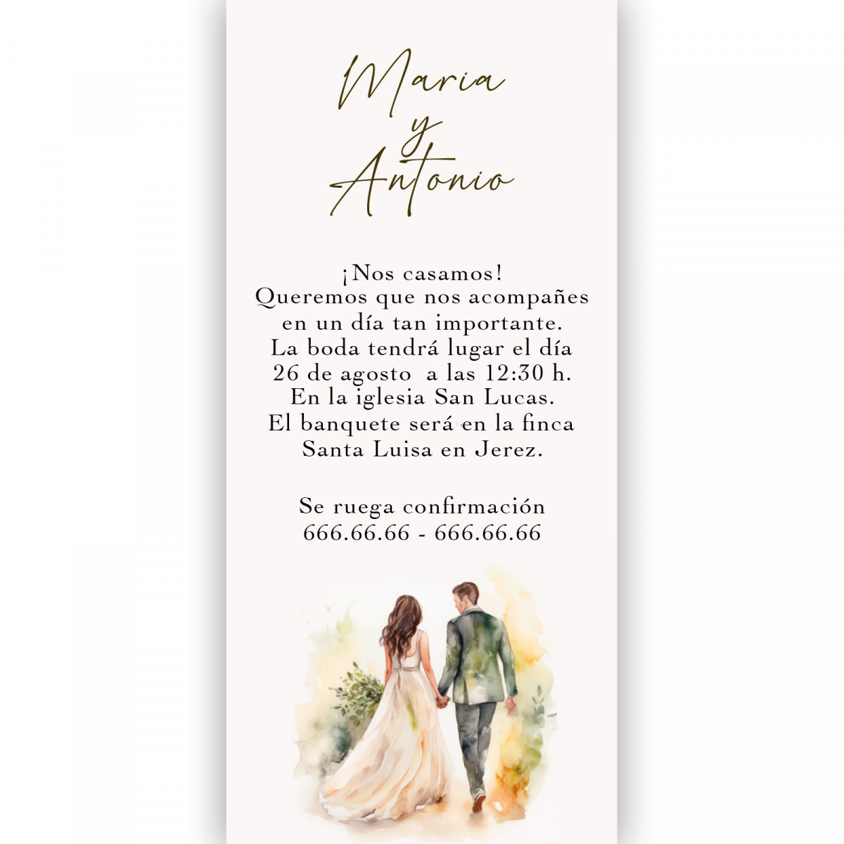 Invito di matrimonio romantico ed elegante personalizzato
