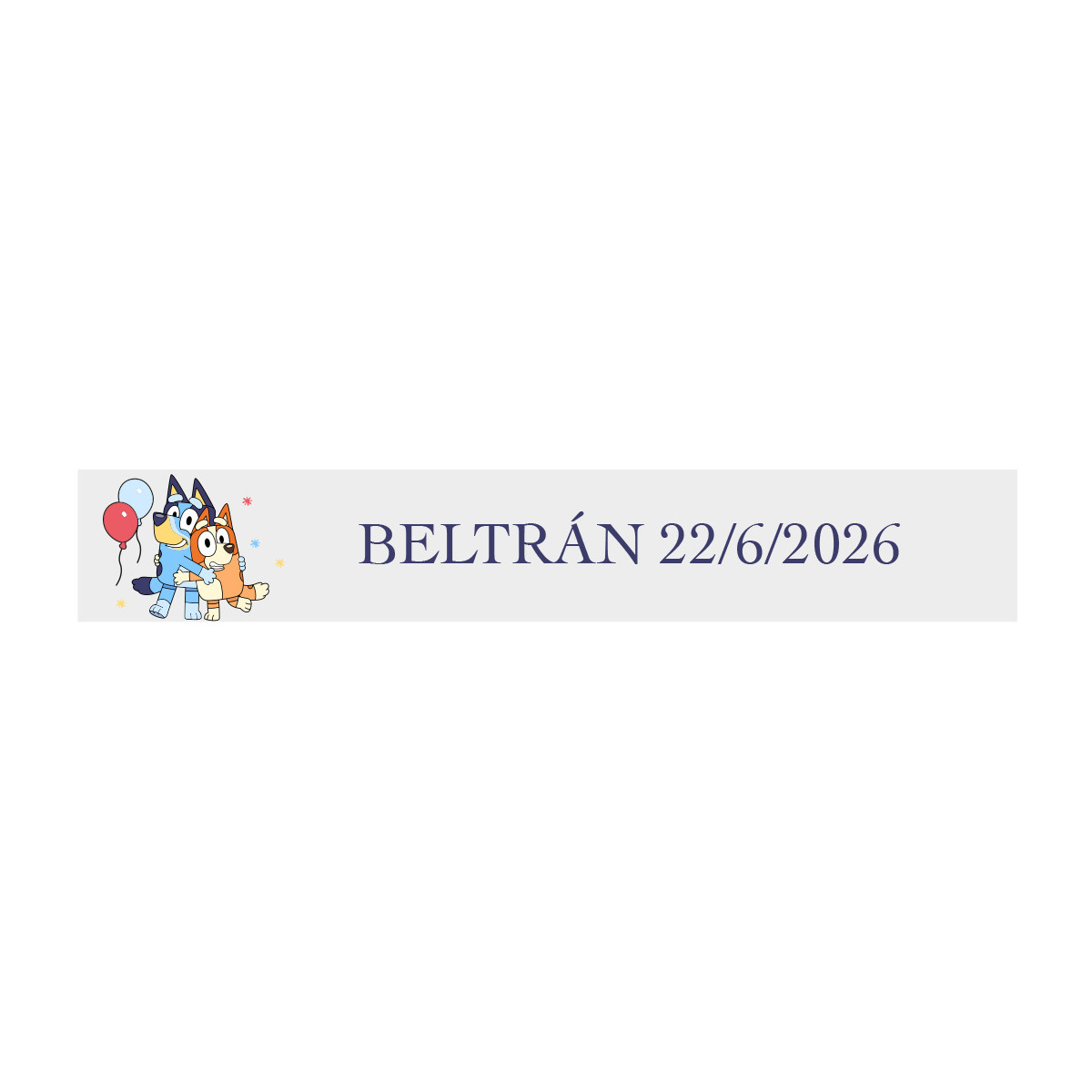Adesivo Personalizzato Trasparente Bluey e Bingo Ideale per Feste Infantili 5x1cm