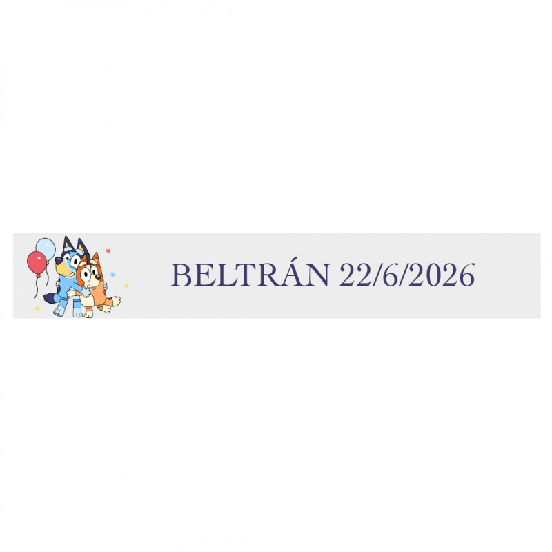 Adesivo Personalizzato Trasparente Bluey e Bingo Ideale per Feste Infantili 5x1cm