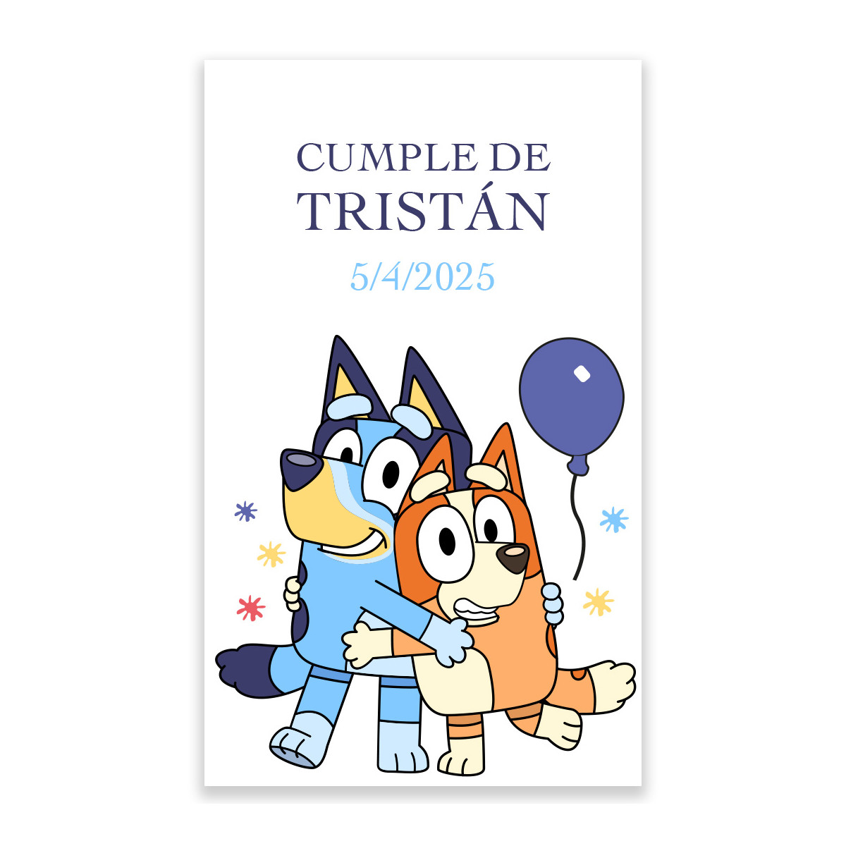 Adesivi Personalizzati di Bluey e Bingo 3x5cm