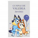 Etichetta Trasparente Personalizzata per Compleanni con Personaggi Infantili Blue e Bingo 3x5cm