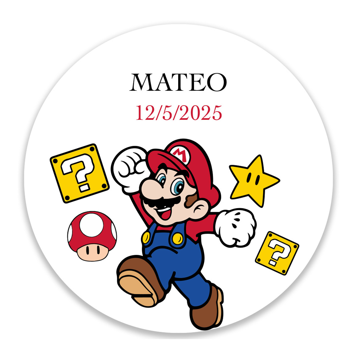 Adesivo personalizzato di Super Mario 5cm