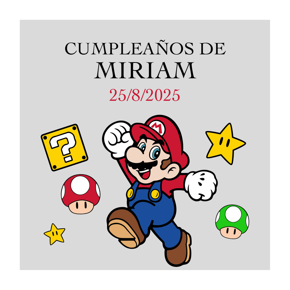 Adesivo trasparente personalizzato con design di videogiochi perfetto per compleanni 5x5cm