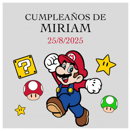 Adesivo trasparente personalizzato con design di videogiochi perfetto per compleanni 5x5cm