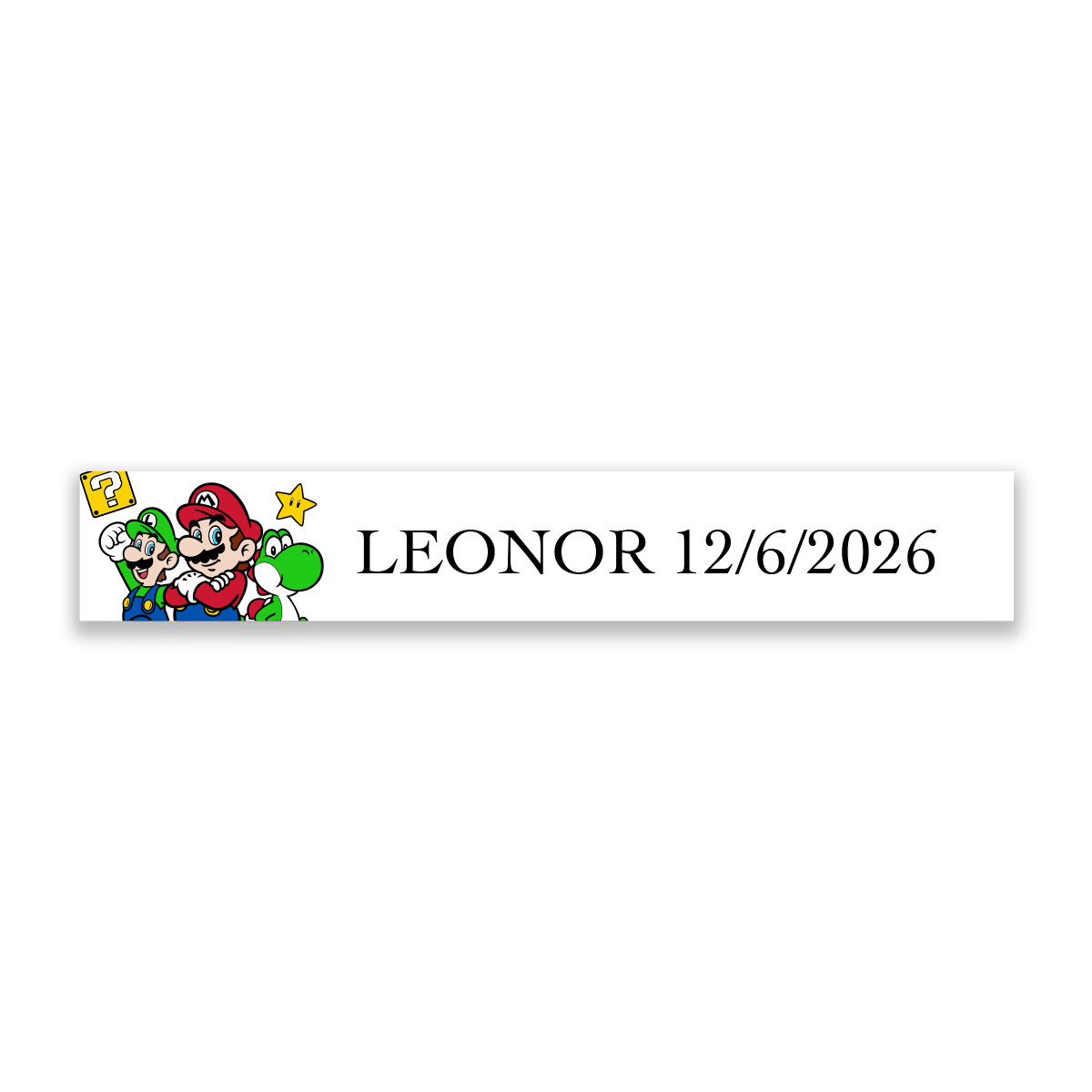 Adesivo personalizzato con design di Mario, Luigi e Yoshi 5x1cm