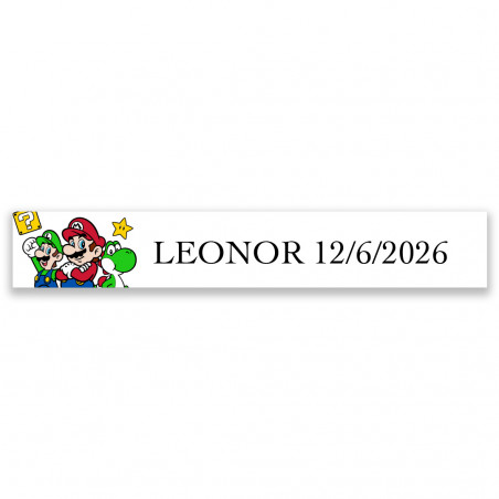 Adesivo personalizzato con design di Mario, Luigi e Yoshi 5x1cm