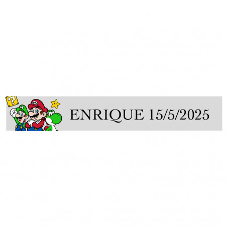 Adesivo super mario 5 x 1 fondo trasparente per personalizzazione