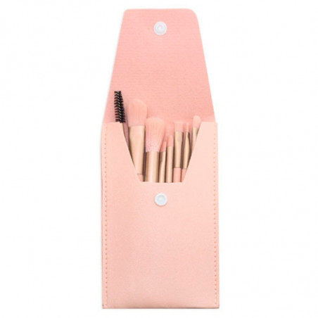 Pennelli da trucco in astuccio rosa con adesivo prima comunione bambina da regalare